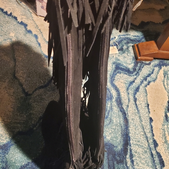 EUC KNEE HIGH FRINGE BOOTS SZ 10 - Picture 11 of 12